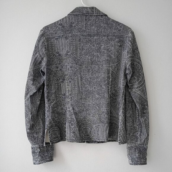 Vertigo Paris Designer Denim Jacket & Flared Pants Set – Grey Metallic Size M - Picture 7 of 12